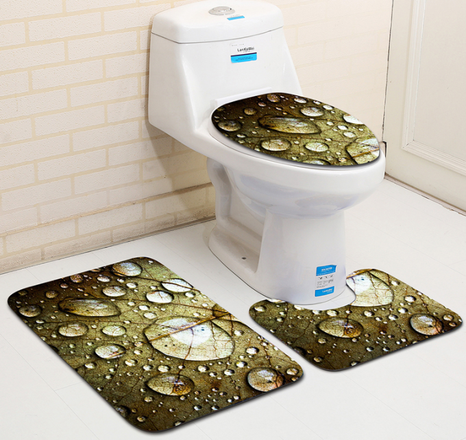 Polyester Sunflower Toilet Seat Cushion Toilet Lid Cover Set