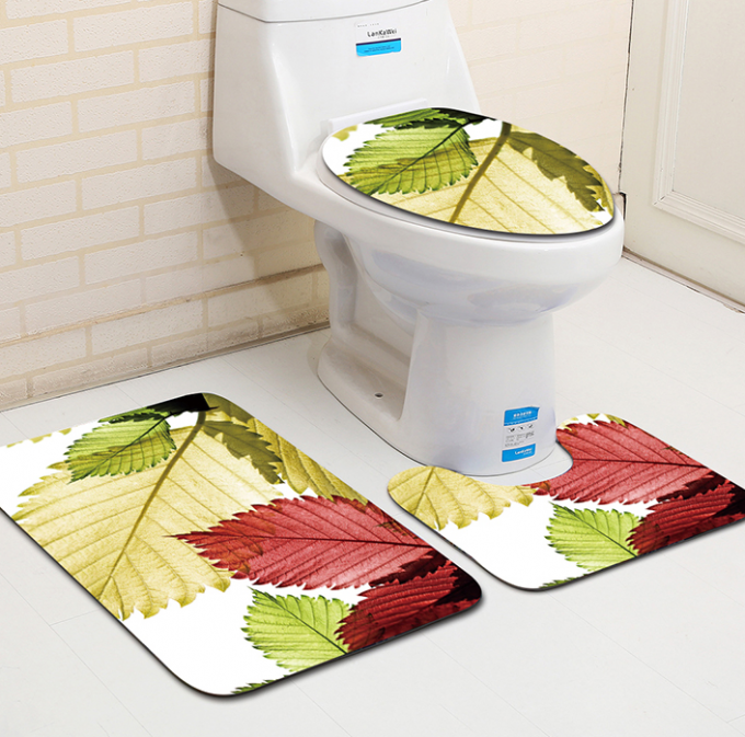 Polyester Sunflower Toilet Seat Cushion Toilet Lid Cover Set