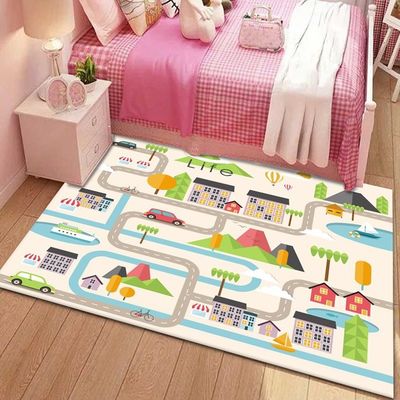 गुणवत्ता  Crystal Velvet Childrens Playroom Rug 80*160cm Game Room Carpet कारखाना