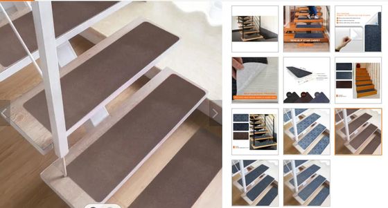 8&quot; X 30&quot; Grey Non Slip Stair Mats Self Adhesive Indoor