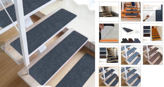 8&quot; X 30&quot; Grey Non Slip Stair Mats Self Adhesive Indoor