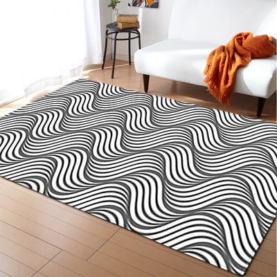 3D floor painting, three-dimensional entrance, long square living room carpet, floor mat, anti slip and water absorbing