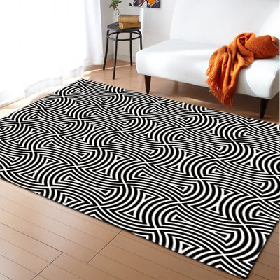 3D floor painting, three-dimensional entrance, long square living room carpet, floor mat, anti slip and water absorbing