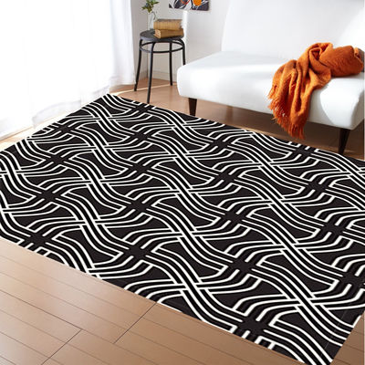 3D floor painting, three-dimensional entrance, long square living room carpet, floor mat, anti slip and water absorbing