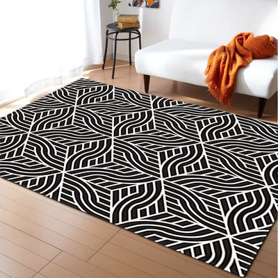 3D floor painting, three-dimensional entrance, long square living room carpet, floor mat, anti slip and water absorbing