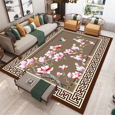 North European Flower Floor Carpet Rug For Home Non Slip