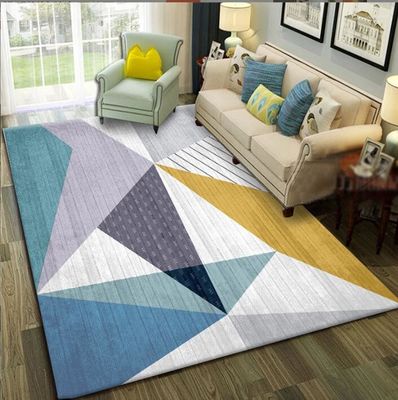 North European Geometric Polyester Fiber Living Room Floor Mat 120*160cm