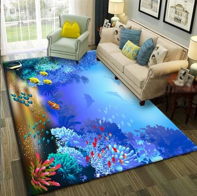 3D Printing Sea World Blending Crystal Velvet Living Room Floor Carpets 120*160cm