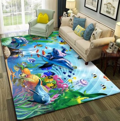 3D Printing Sea World Blending Crystal Velvet Living Room Floor Carpets 120*160cm