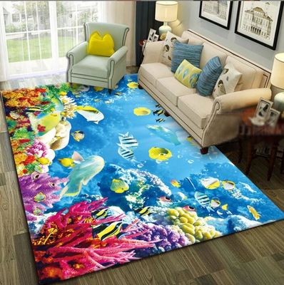 3D Printing Sea World Blending Crystal Velvet Living Room Floor Carpets 120*160cm