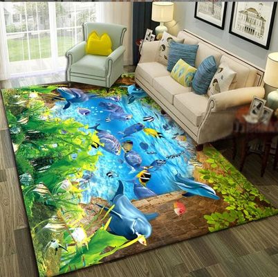 3D Printing Sea World Blending Crystal Velvet Living Room Floor Carpets 120*160cm