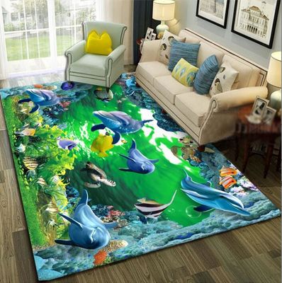 3D Printing Sea World Blending Crystal Velvet Living Room Floor Carpets 120*160cm