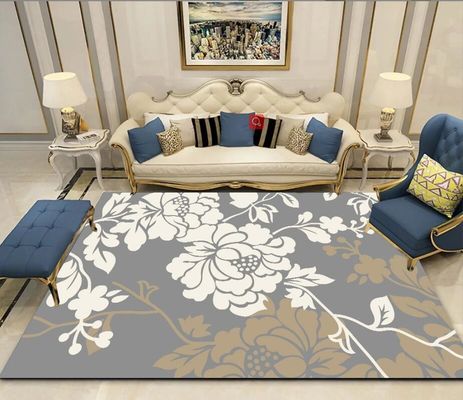 Simple Flower And Grass Crystal Velvet Living Room Floor Carpets For Sofa Bedroom