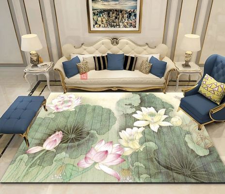 Simple Flower And Grass Crystal Velvet Living Room Floor Carpets For Sofa Bedroom
