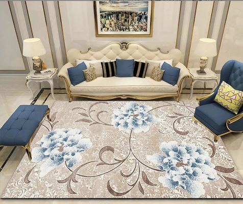 Simple Flower And Grass Crystal Velvet Living Room Floor Carpets For Sofa Bedroom