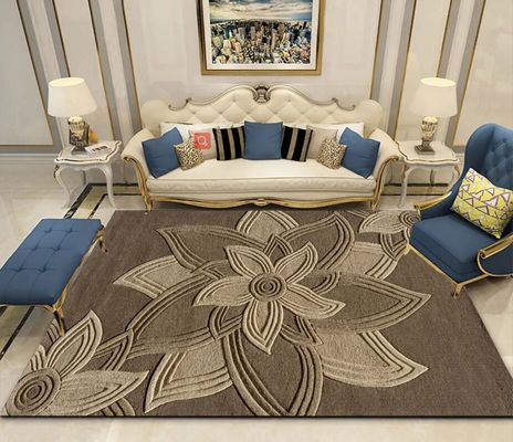 Simple Flower And Grass Crystal Velvet Living Room Floor Carpets For Sofa Bedroom