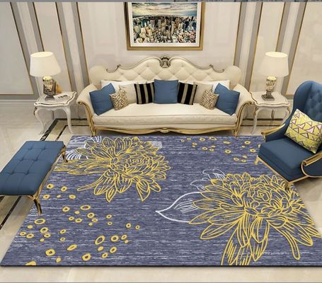 Simple Flower And Grass Crystal Velvet Living Room Floor Carpets For Sofa Bedroom