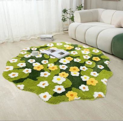 Irregular Polyester Fiber Bedroom Floor Carpet Special Style 80*155cm
