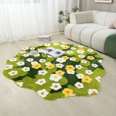 Irregular Polyester Fiber Bedroom Floor Carpet Special Style 80*155cm