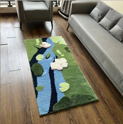 Flocking Round Bedroom Floor Carpet European Special Style 100*100cm