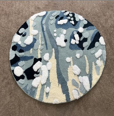 Flocking Round Bedroom Floor Carpet European Special Style 100*100cm