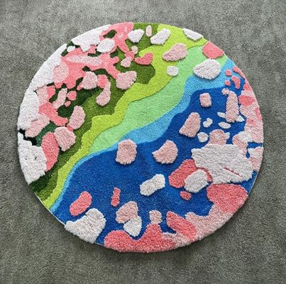 Flocking Round Bedroom Floor Carpet European Special Style 100*100cm
