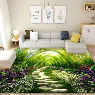 3D Lavender Tulip Pattern Household Bedroom Living Room Floor Carpet Special Style