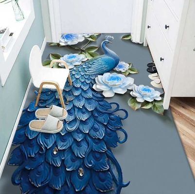 Beautiful Peacock Pattern Household Bedroom Living Room Floor Carpet Special Style