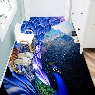 Beautiful Peacock Pattern Household Bedroom Living Room Floor Carpet Special Style