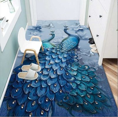 Beautiful Peacock Pattern Household Bedroom Living Room Floor Carpet Special Style