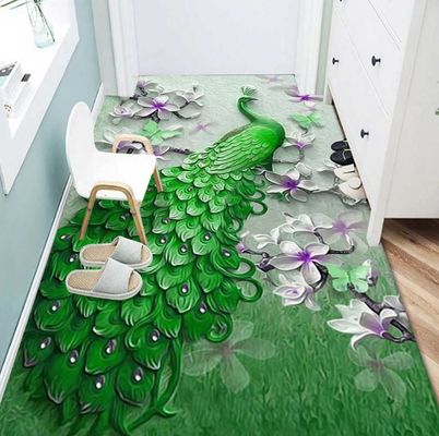Beautiful Peacock Pattern Household Bedroom Living Room Floor Carpet Special Style