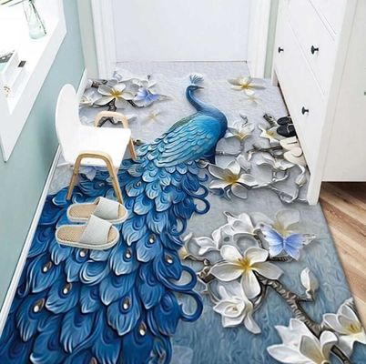 Beautiful Peacock Pattern Household Bedroom Living Room Floor Carpet Special Style
