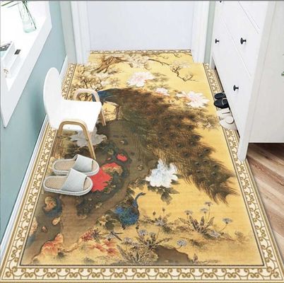 Beautiful Peacock Pattern Household Bedroom Living Room Floor Carpet Special Style