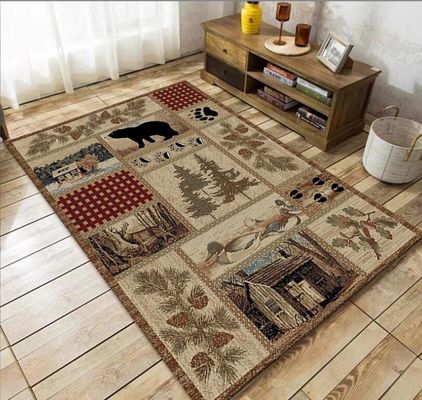 North European Ancient Crystal Velvet Floor Carpets For Hotel And Living Room Door