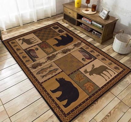 North European Ancient Crystal Velvet Floor Carpets For Hotel And Living Room Door