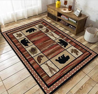 North European Ancient Crystal Velvet Floor Carpets For Hotel And Living Room Door