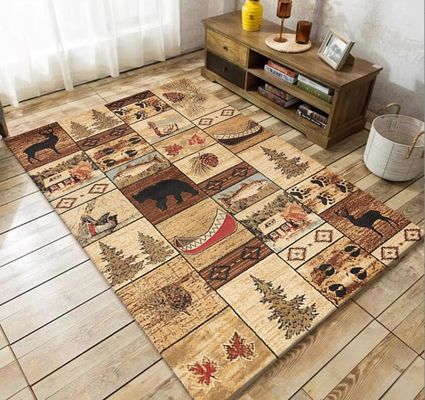 North European Ancient Crystal Velvet Floor Carpets For Hotel And Living Room Door