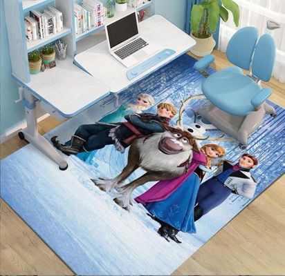 Frozen Cartoon Crystal Velvet Rectangle Floor Carpets For Bedroom 200*300cm