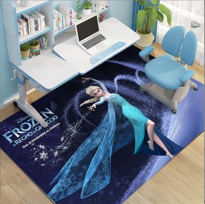 Frozen Cartoon Crystal Velvet Rectangle Floor Carpets For Bedroom 200*300cm