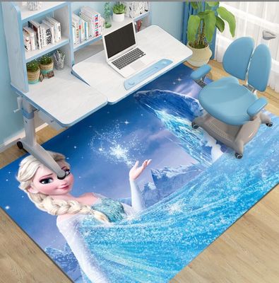Frozen Cartoon Crystal Velvet Rectangle Floor Carpets For Bedroom 200*300cm