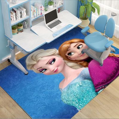 Frozen Cartoon Crystal Velvet Rectangle Floor Carpets For Bedroom 200*300cm