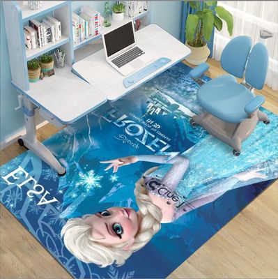 Frozen Cartoon Crystal Velvet Rectangle Floor Carpets For Bedroom 200*300cm