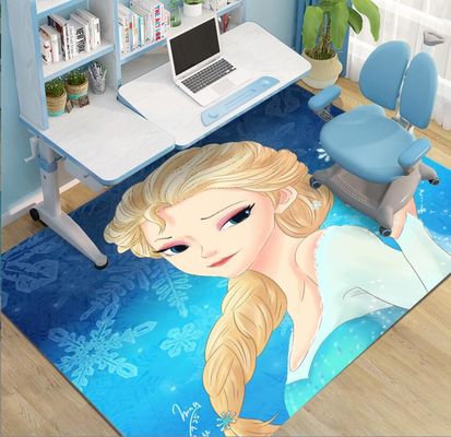 Frozen Cartoon Crystal Velvet Rectangle Floor Carpets For Bedroom 200*300cm