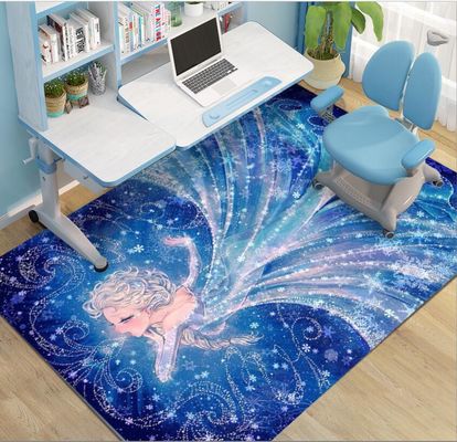 Frozen Cartoon Crystal Velvet Rectangle Floor Carpets For Bedroom 200*300cm