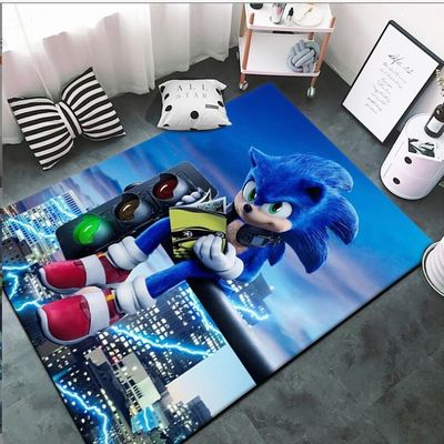 Hedgehog Sonic Crystal Velvet Floor Carpets For Boy Bedroom