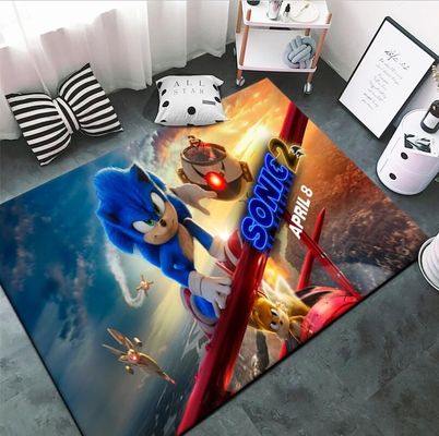 Hedgehog Sonic Crystal Velvet Floor Carpets For Boy Bedroom