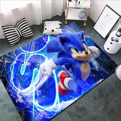 Hedgehog Sonic Crystal Velvet Floor Carpets For Boy Bedroom