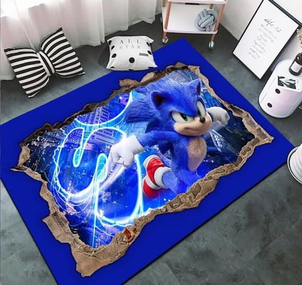 Hedgehog Sonic Crystal Velvet Floor Carpets For Boy Bedroom