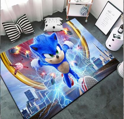 Hedgehog Sonic Crystal Velvet Floor Carpets For Boy Bedroom