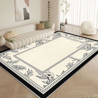 Square Box And Black Inside Cashmere-Like Acrylic Yarns Living Room Floor Carpets North European